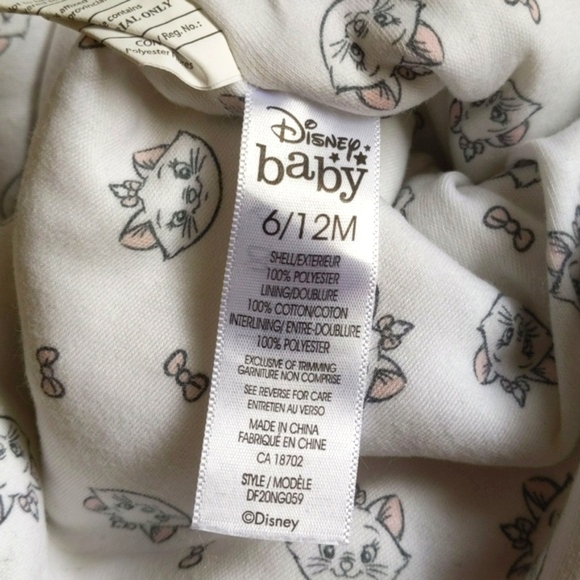 disney aristocats marie fluffy pink zip-up bunting suit 6-12 months baby girl - Picture 10 of 11